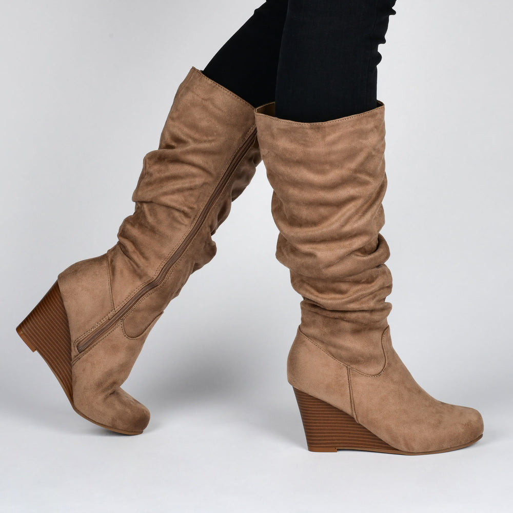 HAZE KNEE HIGH BOOTS IN FAUX SUEDE