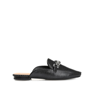 HAZINA MULED LOAFER FLATS IN LIZARD - Black Lizard