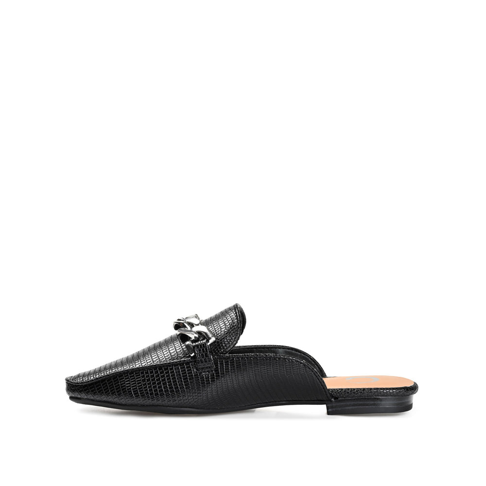 HAZINA MULED LOAFER FLATS IN FAUX LEATHER