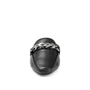 HAZINA MULED LOAFER FLATS IN LIZARD