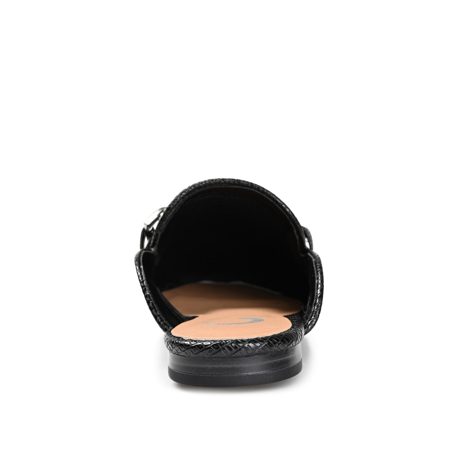 HAZINA MULED LOAFER FLATS IN LIZARD - Black Lizard