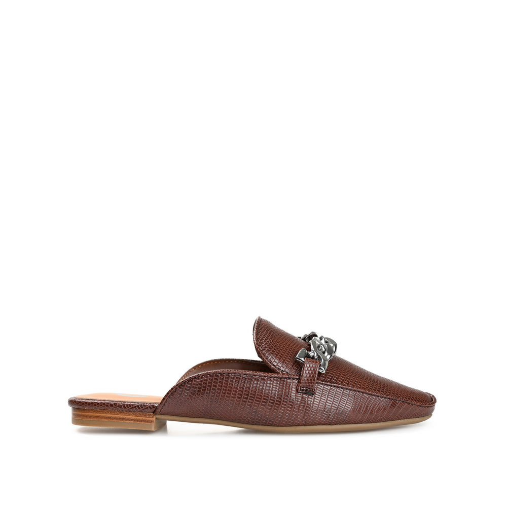 HAZINA MULED LOAFER FLATS IN FAUX LEATHER