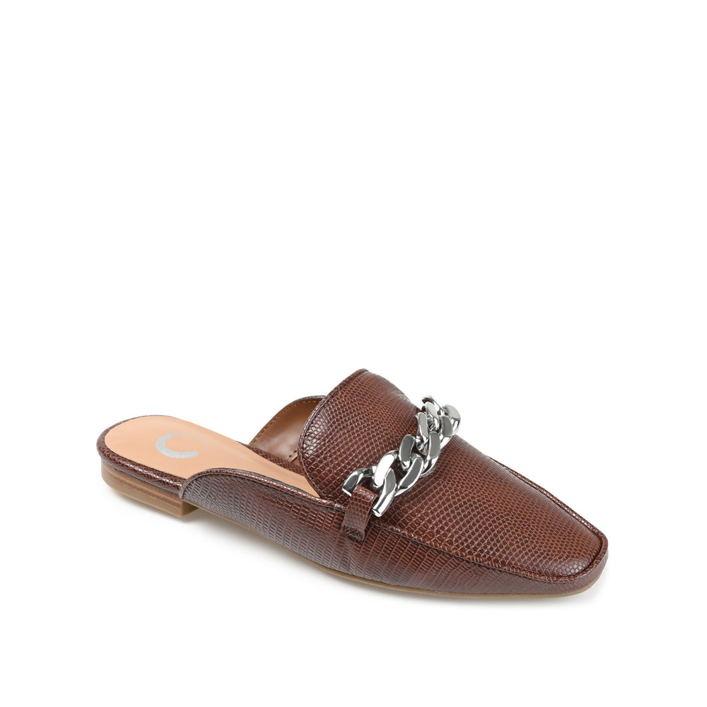 HAZINA MULED LOAFER FLATS IN FAUX LEATHER