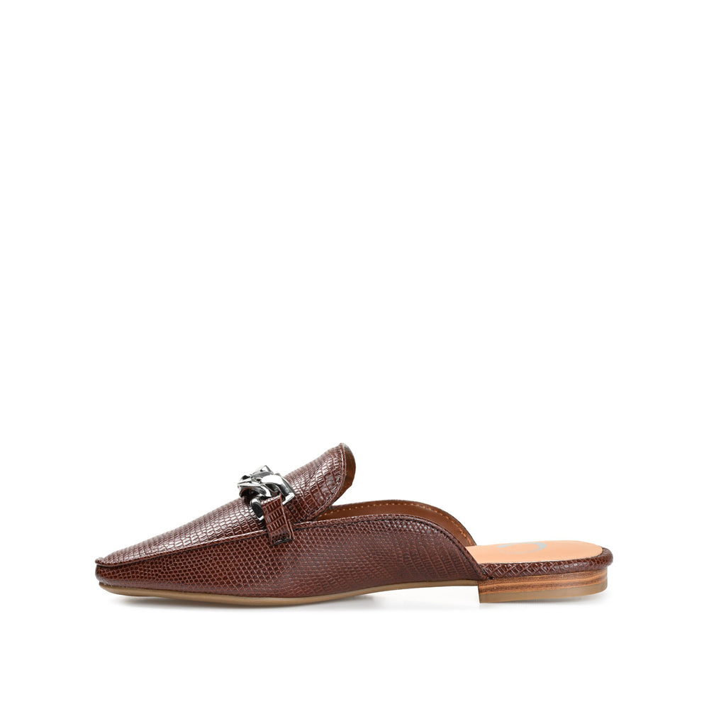 HAZINA MULED LOAFER FLATS IN FAUX LEATHER