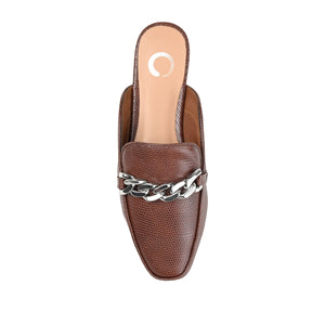 HAZINA MULED LOAFER FLATS IN LIZARD - Brown Lizard