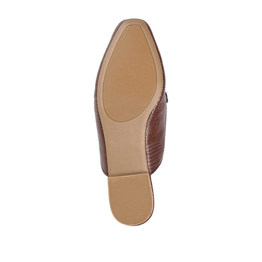 HAZINA MULED LOAFER FLATS IN FAUX LEATHER