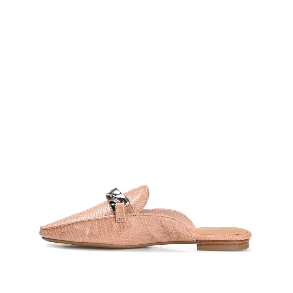 HAZINA MULED LOAFER FLATS IN FAUX LEATHER