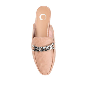 HAZINA MULED LOAFER FLATS IN LIZARD - Blush Lizard