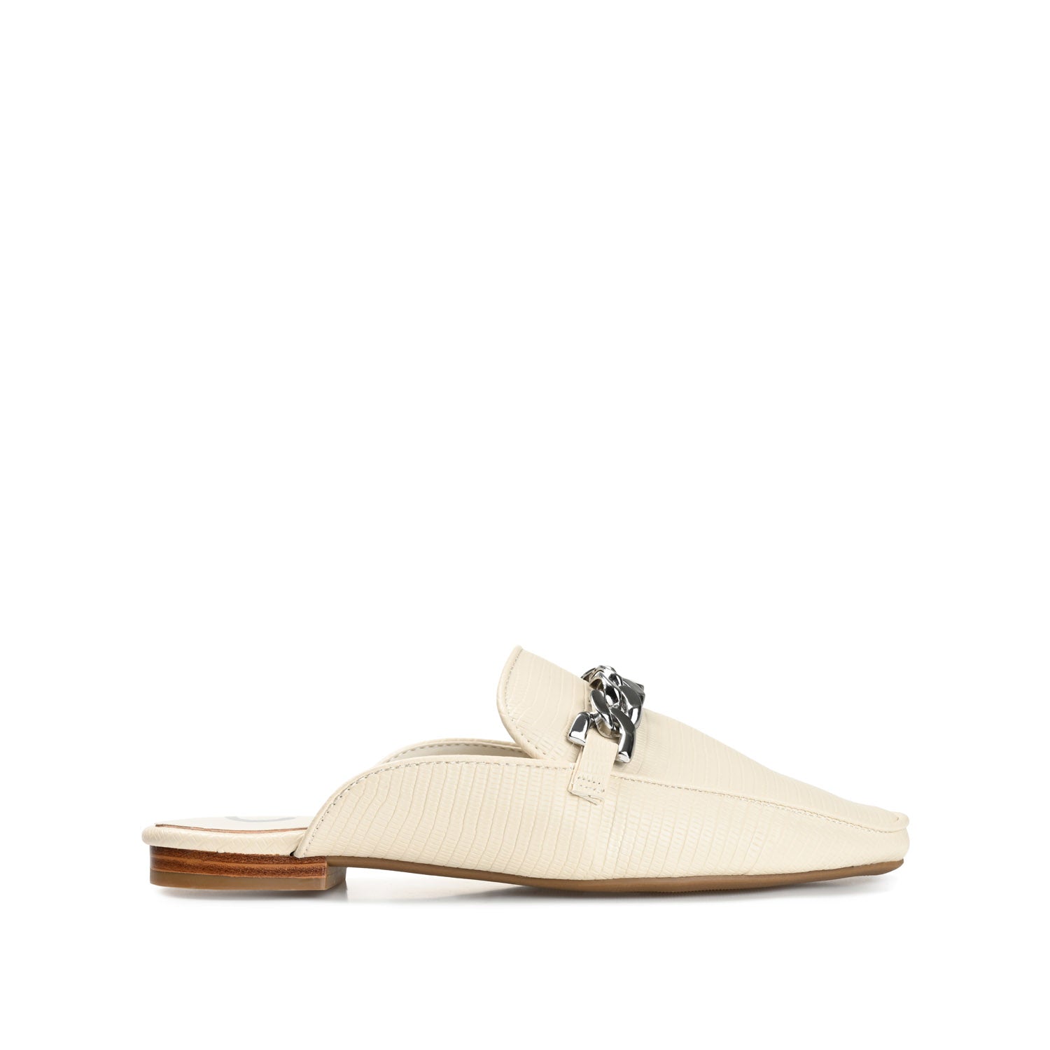 HAZINA MULED LOAFER FLATS IN LIZARD - Ivory Lizard