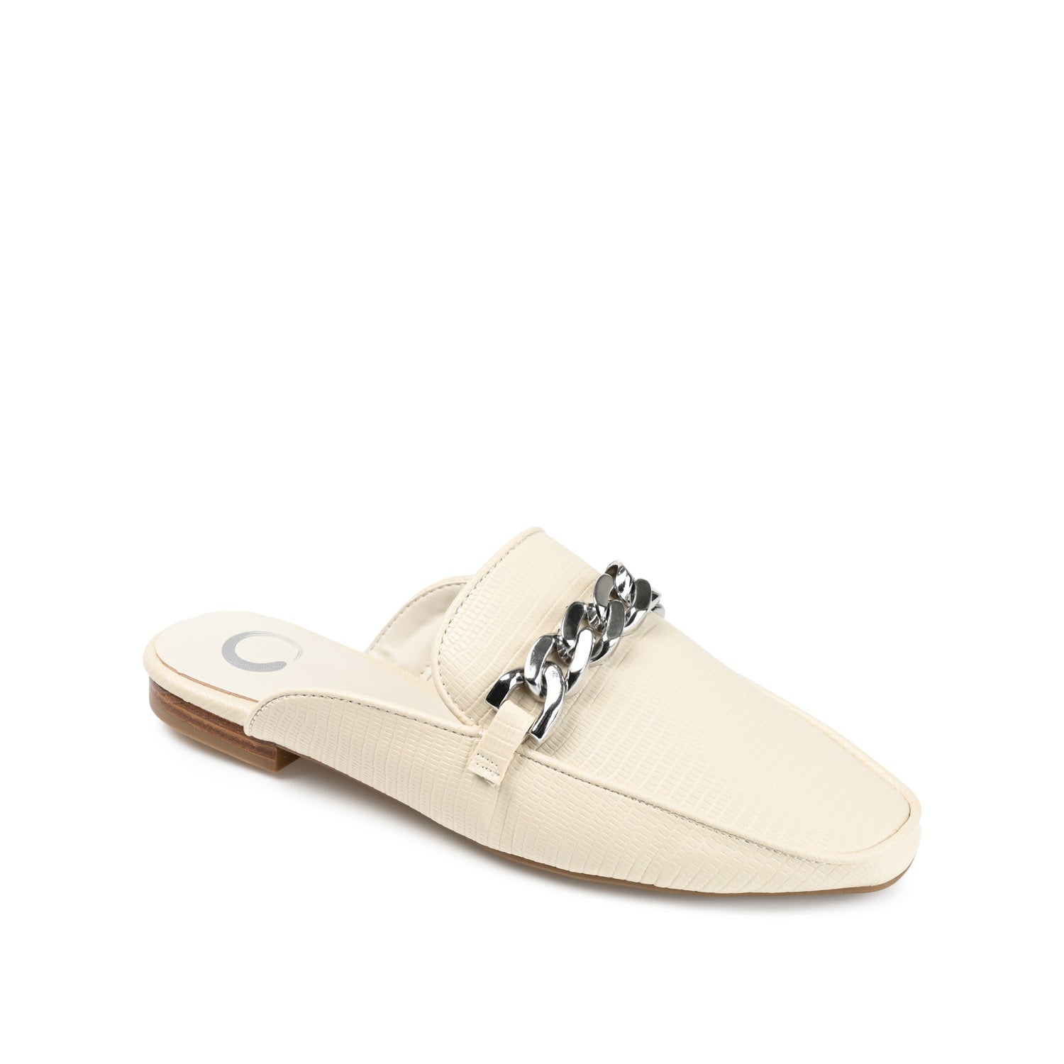 HAZINA MULED LOAFER FLATS IN LIZARD - Ivory Lizard