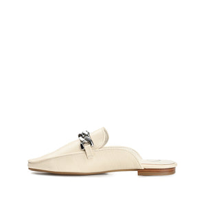 HAZINA MULED LOAFER FLATS IN LIZARD - Ivory Lizard