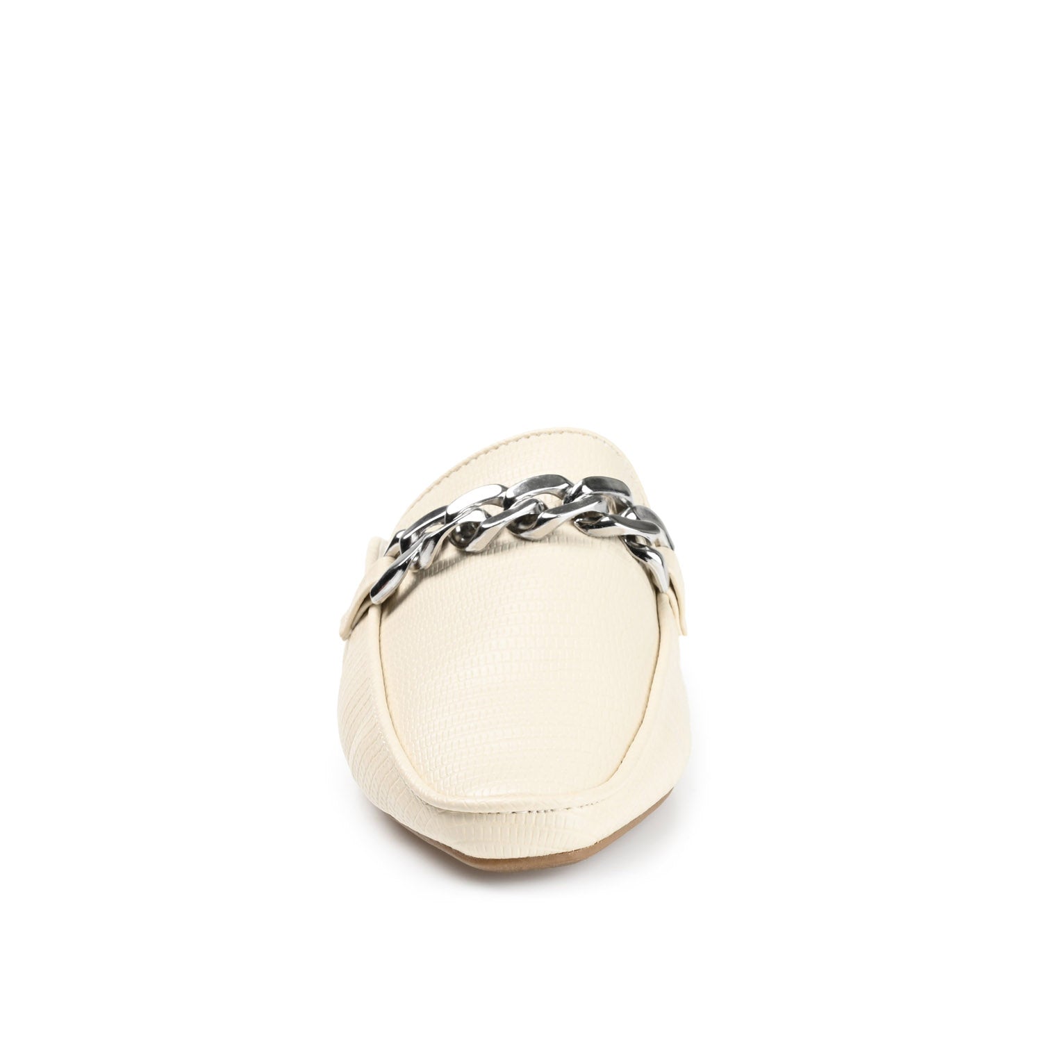 HAZINA MULED LOAFER FLATS IN LIZARD - Ivory Lizard