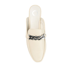 HAZINA MULED LOAFER FLATS IN LIZARD - Ivory Lizard