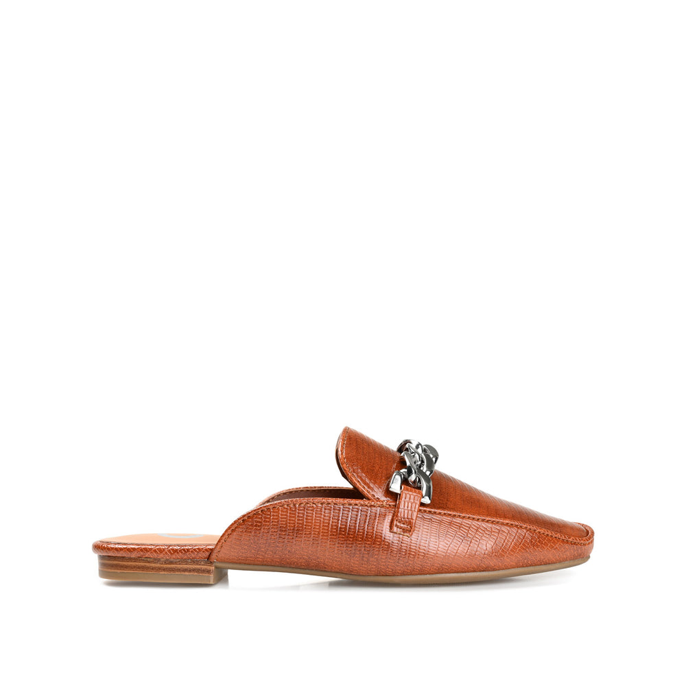 HAZINA MULED LOAFER FLATS IN FAUX LEATHER