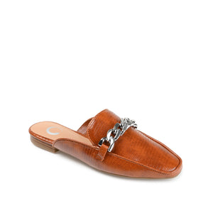 HAZINA MULED LOAFER FLATS IN LIZARD - Tan Lizard