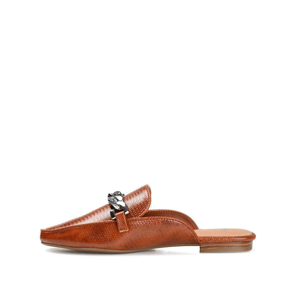 HAZINA MULED LOAFER FLATS IN FAUX LEATHER