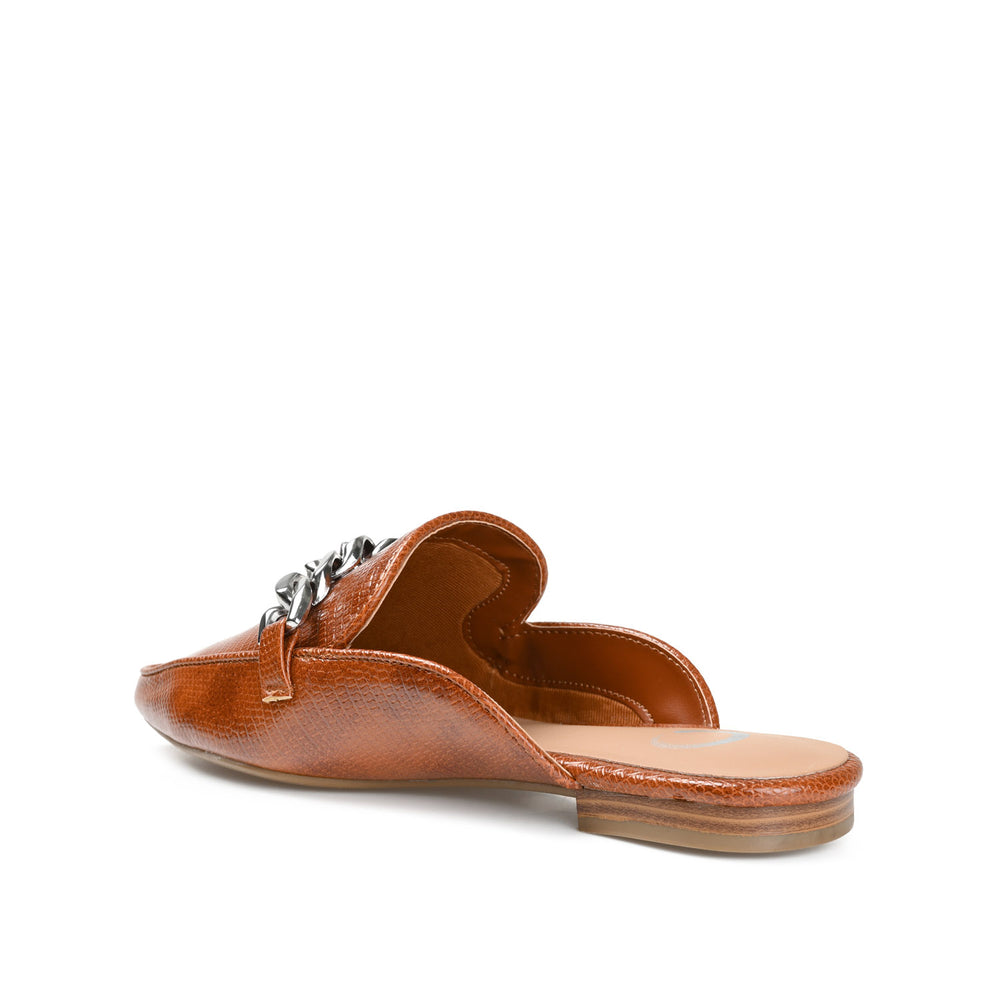 HAZINA MULED LOAFER FLATS IN FAUX LEATHER