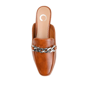 HAZINA MULED LOAFER FLATS IN LIZARD - Tan Lizard