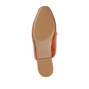 HAZINA MULED LOAFER FLATS IN LIZARD - Tan Lizard