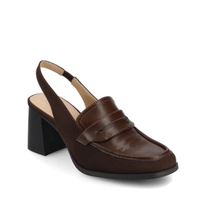 HENRIKA MOC TOE PUMPS - Chocolate