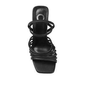 HERA STRAPPY HEELS IN VEGAN LEATHER - Black