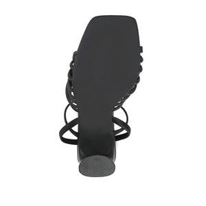 HERA STRAPPY HEELS IN VEGAN LEATHER - Black