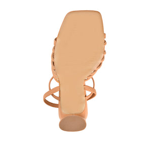 HERA STRAPPY HEELS IN VEGAN LEATHER - Tan
