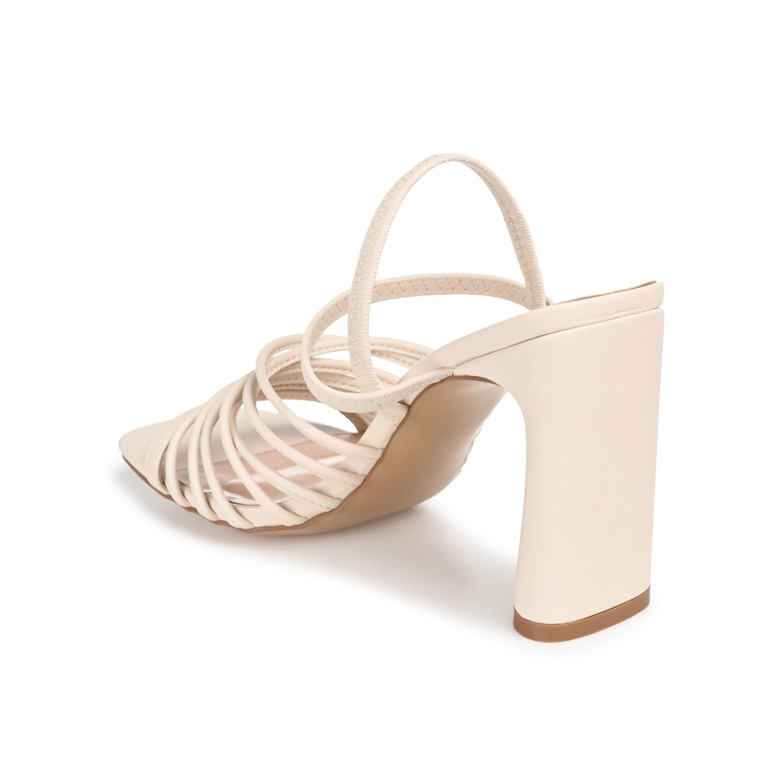HERA STRAPPY HEELS IN VEGAN LEATHER - Off White