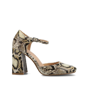 HESSTER PUMP HEELS IN VEGAN LEATHER - Tan Snake