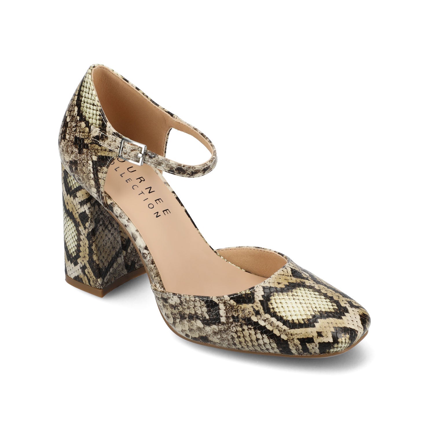 HESSTER PUMP HEELS IN VEGAN LEATHER - Tan Snake