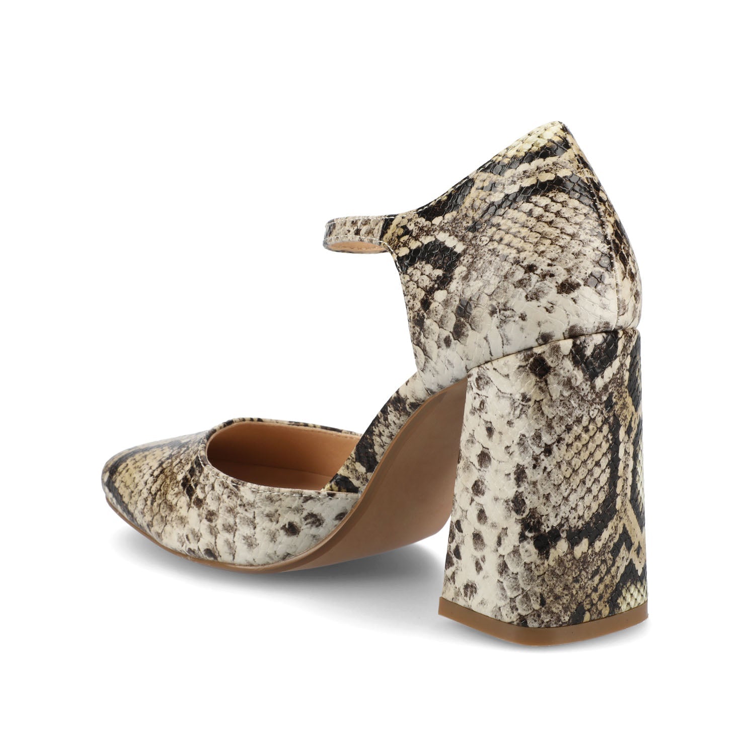 HESSTER PUMP HEELS IN VEGAN LEATHER - Tan Snake