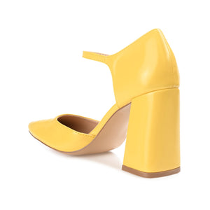 HESSTER BLOCK HEEL D'ORSAY IN WIDE - Yellow
