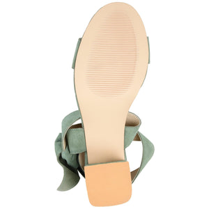 HETHER STRAPPY BLOCK HEELS IN SUEDE - Green