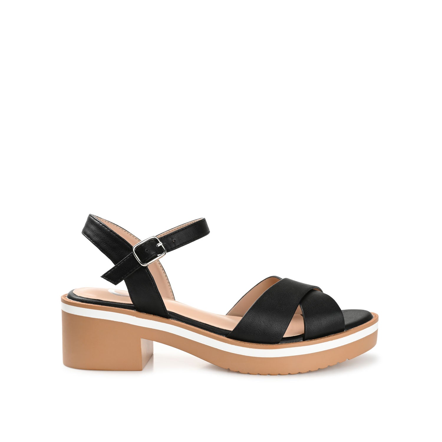 HILAREE HEELED SANDALS IN FAUX LEATHER