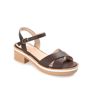 HILAREE HEELED SANDALS IN VEGAN LEATHER - Brown
