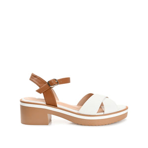 HILAREE HEELED SANDALS IN VEGAN LEATHER - White