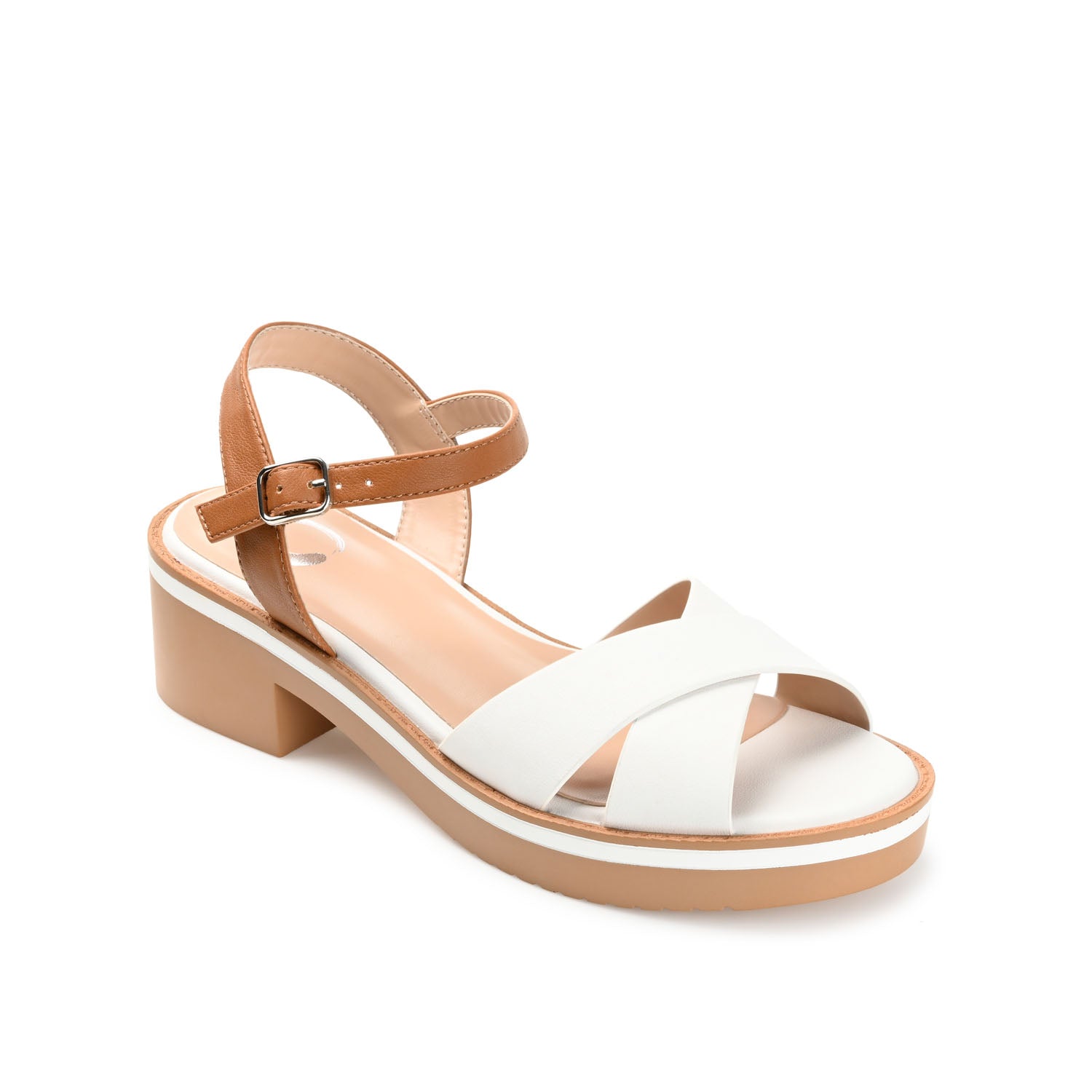 HILAREE HEELED SANDALS IN VEGAN LEATHER - White