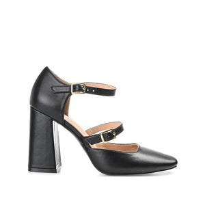 ISADORAH MARY JANE HEELS IN VEGAN LEATHER - Black