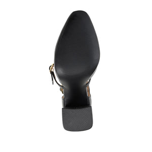 ISADORAH MARY JANE HEELS IN VEGAN LEATHER - Black