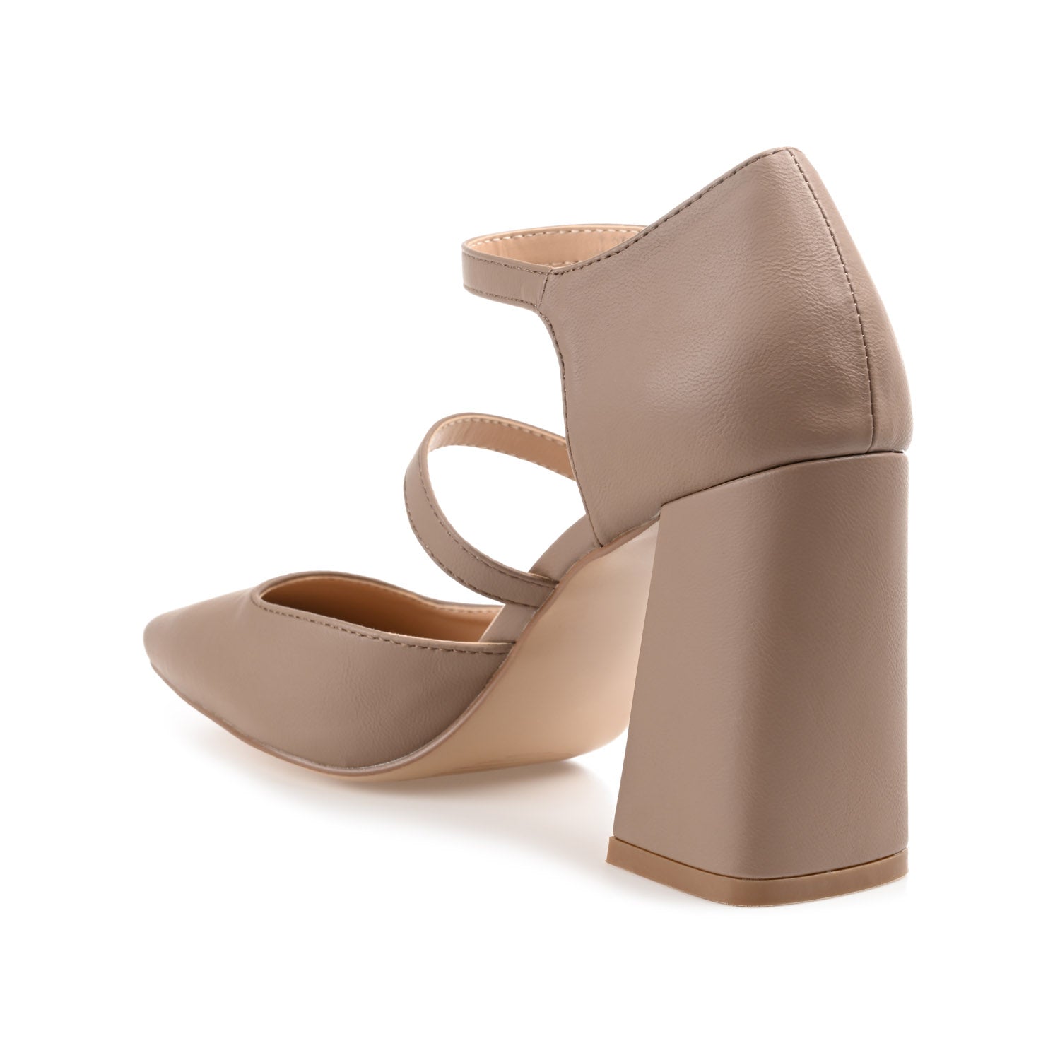 ISADORAH MARY JANE HEELS IN VEGAN LEATHER - Tan