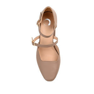 ISADORAH VEGAN LEATHER HEELS IN WIDE - Tan
