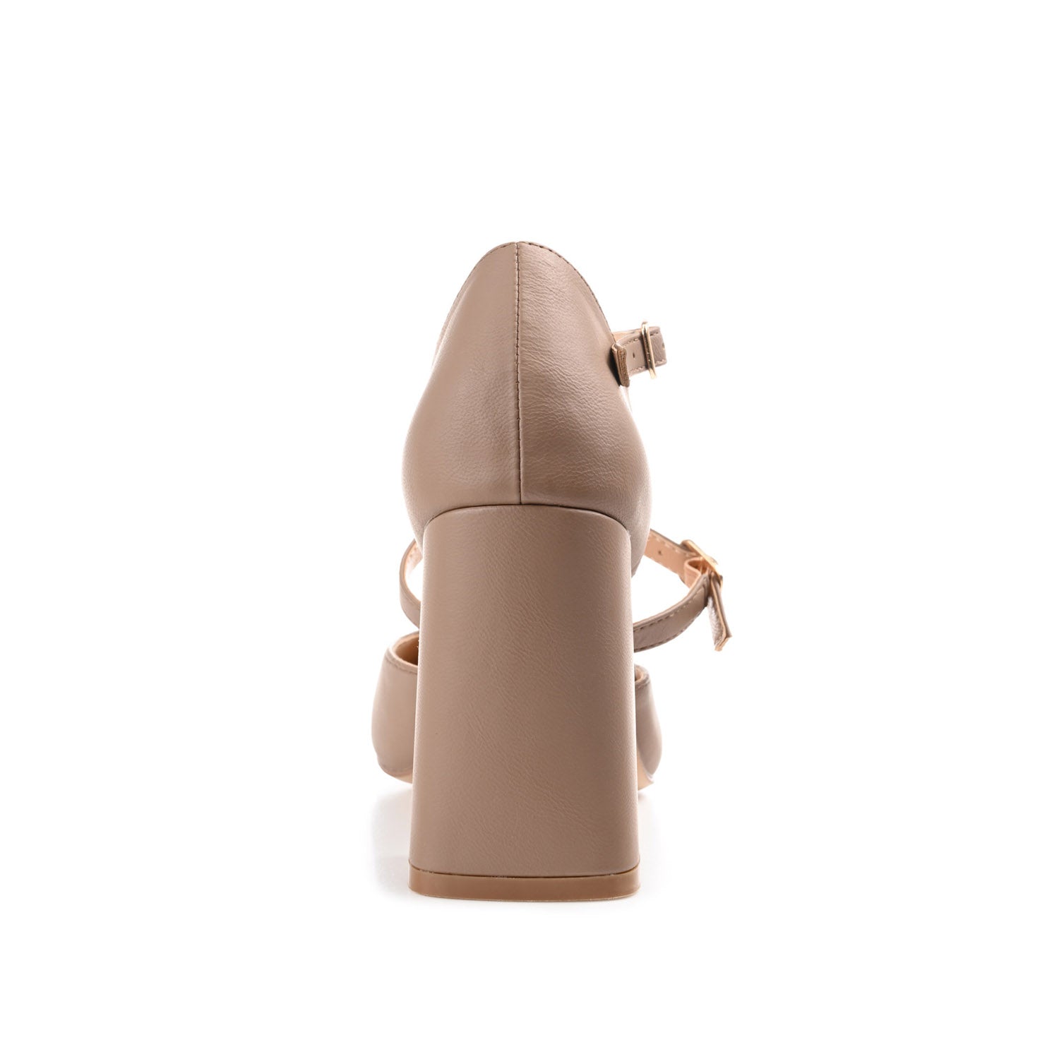 ISADORAH MARY JANE HEELS IN VEGAN LEATHER - Tan
