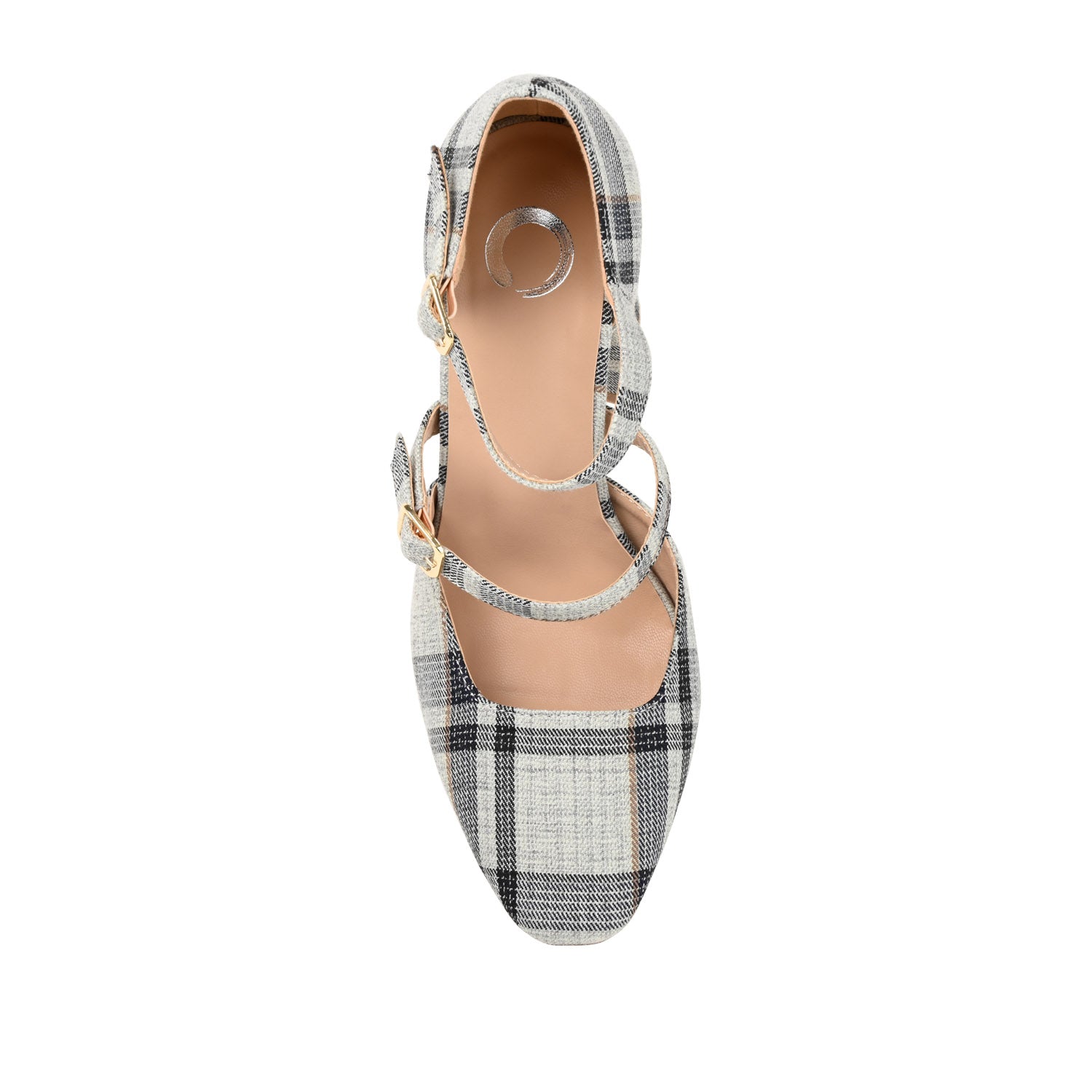 ISADORAH MARY JANE HEELS IN FABRIC - Black Plaid