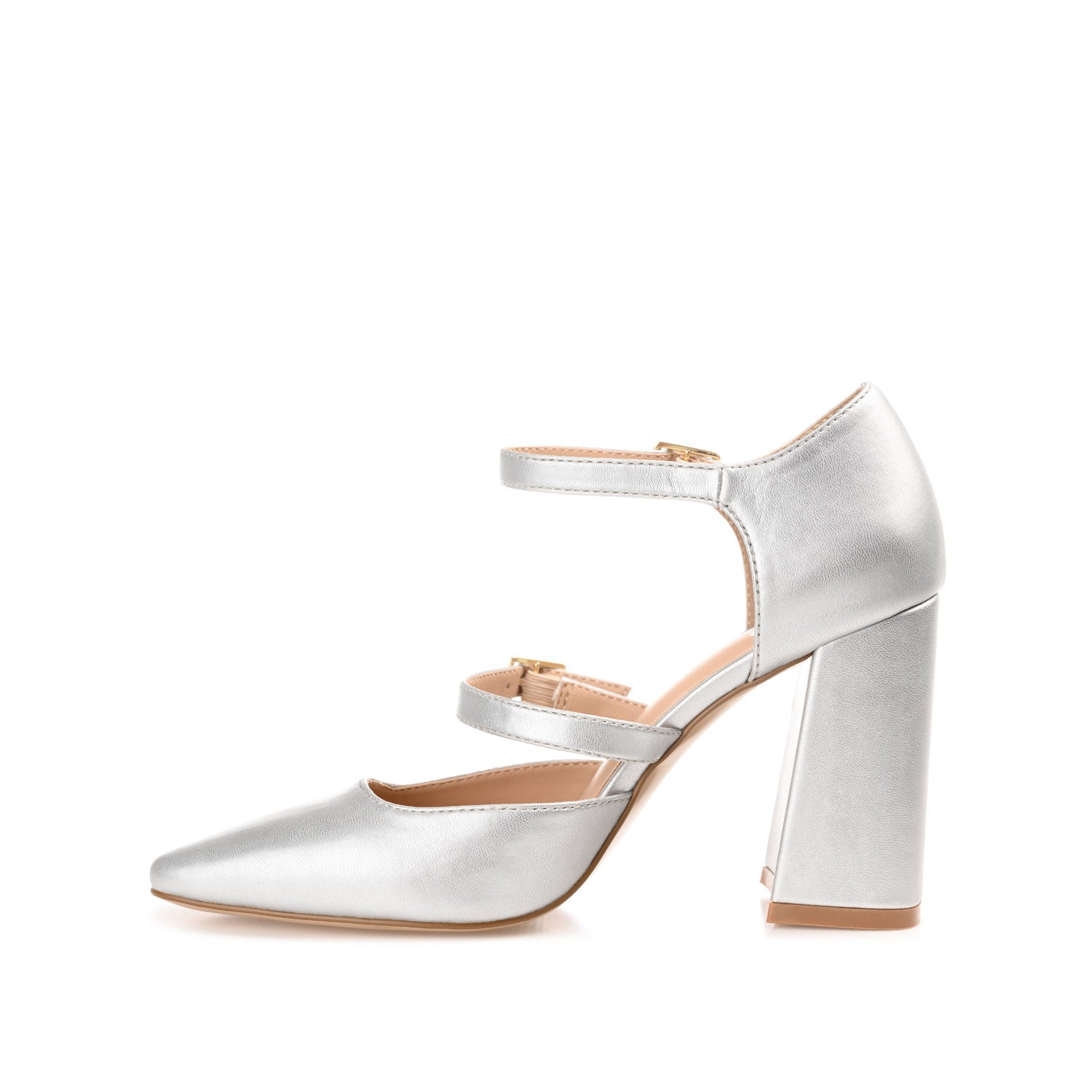 ISADORAH MARY JANE HEELS IN VEGAN LEATHER - Silver PU