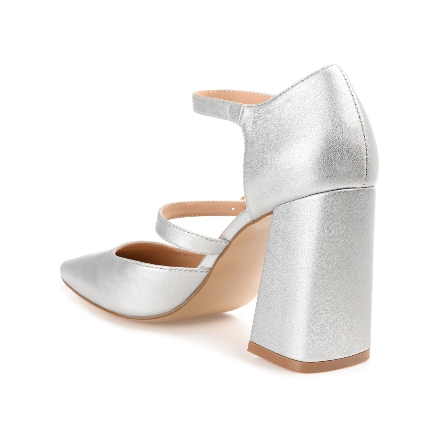 ISADORAH MARY JANE HEELS IN VEGAN LEATHER - Silver PU