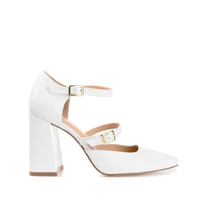 ISADORAH MARY JANE HEELS IN VEGAN LEATHER - White