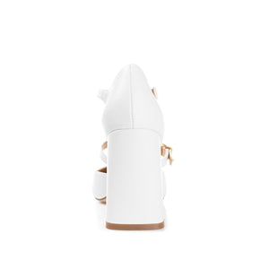 ISADORAH FAUX LEATHER HEELS IN WIDE
