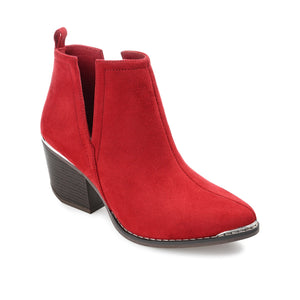 ISSLA CUTOUT BOOTIES IN FAUX SUEDE - Red