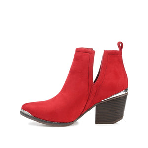ISSLA CUTOUT BOOTIES IN FAUX SUEDE - Red