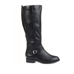 IVIE KNEE HIGH BOOTS IN WIDE CALF - Black PU